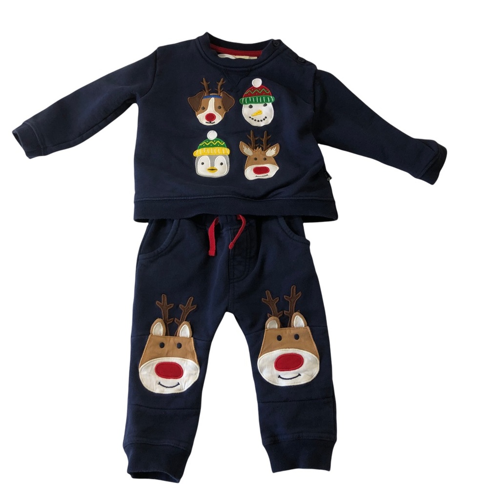 Baby Boys Christmas Holiday Matching Set Snowman, Reindeer, Penguin, 6-12 Mo - Picture 2 of 10